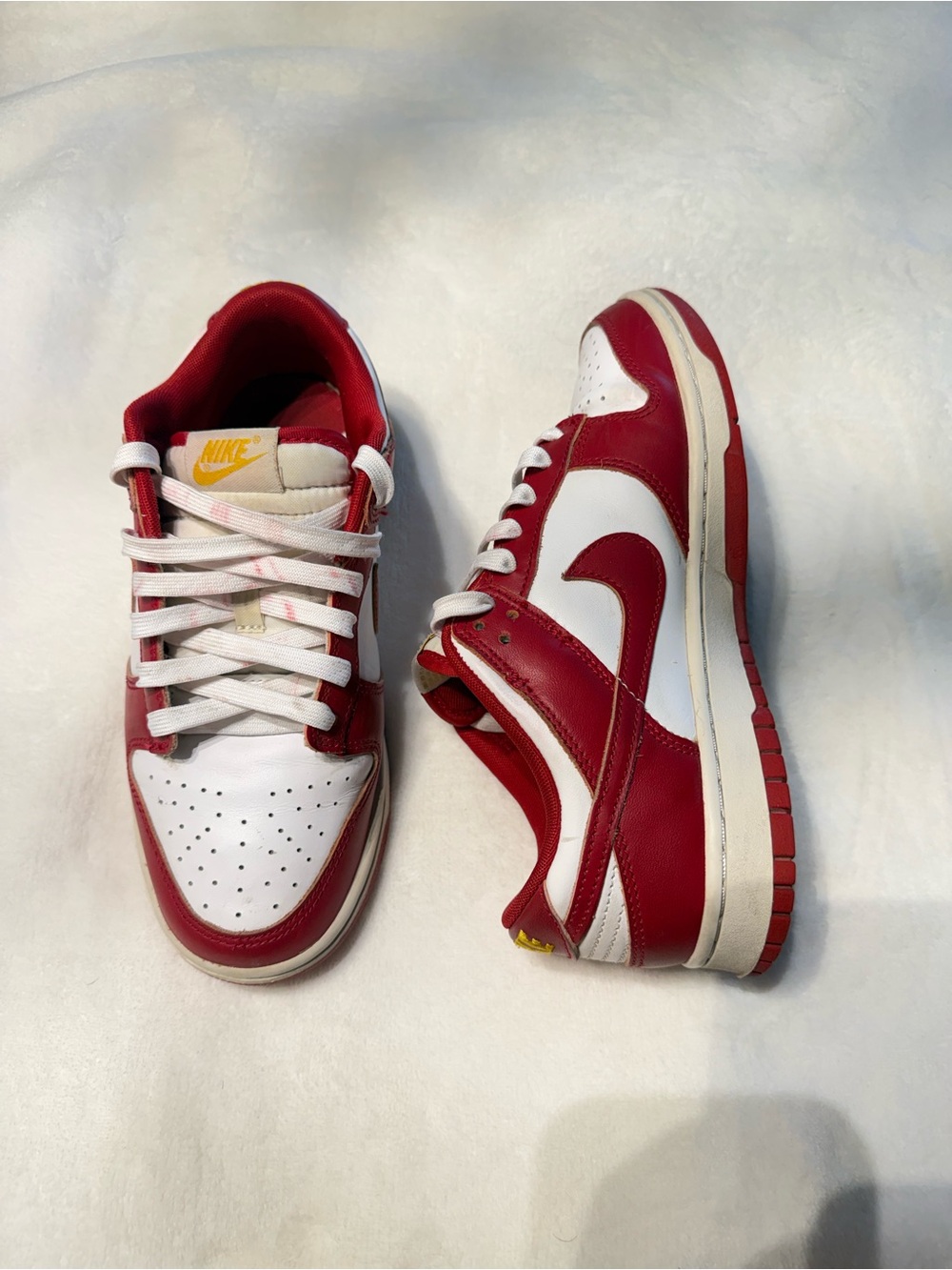Nike Red & White Low Top Dunks